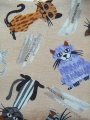  Textilní vložka do JŽ béžová kočky tmavé 